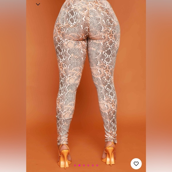 High Waist Snake Skin Jeans-Brown - Picture 2 of 3